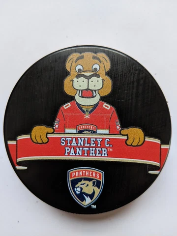 FLORIDA PANTHERS Official MASCOT Souvenir Hockey Puck  "STANLEY C. PANTHER" Cover
