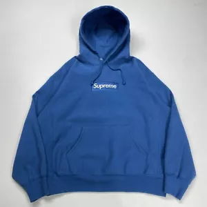 Supreme Mens Box Logo Hoodie Small Blue FW23 Canada Heavy Knit Bogo Sweatshirt - Picture 1 of 14