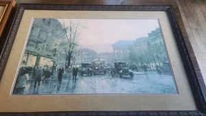 Thomas Kinkade PARIS TWILIGHT Artist Girrard Framed Picture Painting VTG Frame - Picture 1 of 18
