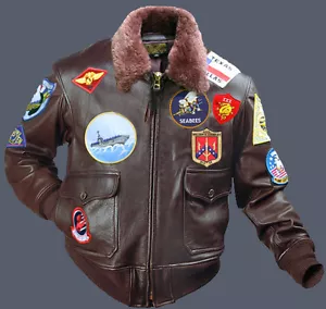 Chaqueta de cuero de vaca Top Gun G1 Bomber Tom Cruise Pete Maverick - Imagen 1 de 9