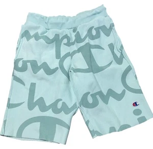 Pantalones Cortos Champion Tejido Inverso Verde Menta Estampado Completo Para Hombre Talla Pequeña - Imagen 1 de 6