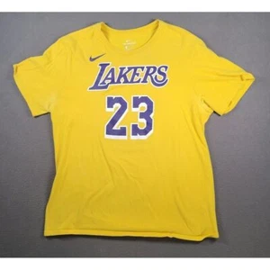 Los Angelos Lakers Shirt Men's XL Yellow Purple Nike Dri-Fit Short Sleeve NBA - Picture 1 of 9