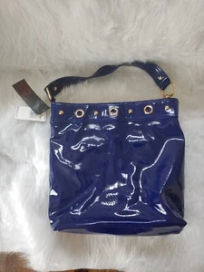 Neue Carlos Santana Handtasche - Blau Lackleder - Bild 1 von 3