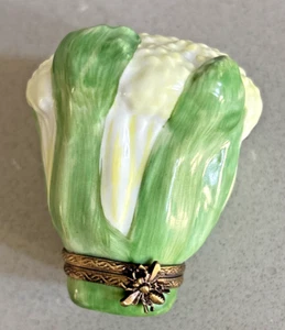Limoges France Porcelain Cauliflower Trinket Box Hand Painted - Picture 1 of 6
