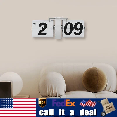 Clock Flip Vintage Model Electric Works Desk Auto Flip Clock Battery Powered US - Image 1 of 4