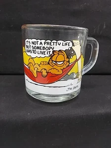 Vintage 1978 McDonalds Garfield Characters Glass Mug "It's Not A Pretty Life" - Picture 1 of 17