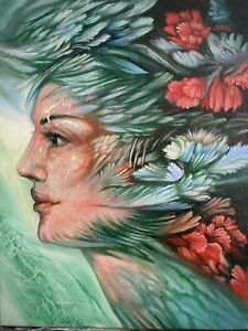 Pintura Perfil de Mujer!By ManuelAzzcuy (17x13inches)Art Fine)