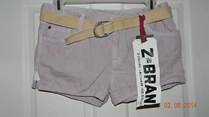 NWT Z BRAND girls Rosy Pink KISS STRIPE Denim SHORTS* 16 NEW $68 - Picture 1 of 3