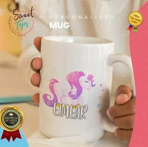 PERSONALISED UNICORN THEME NOVELTY GIFT |  BIRTHDAY 11oz MUG - Picture 1 of 1