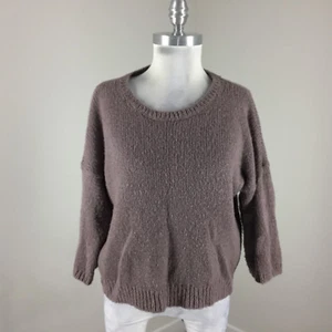 Ann Taylor M Mauve purple Cropped Oversized sweater Wool blend - Picture 1 of 5