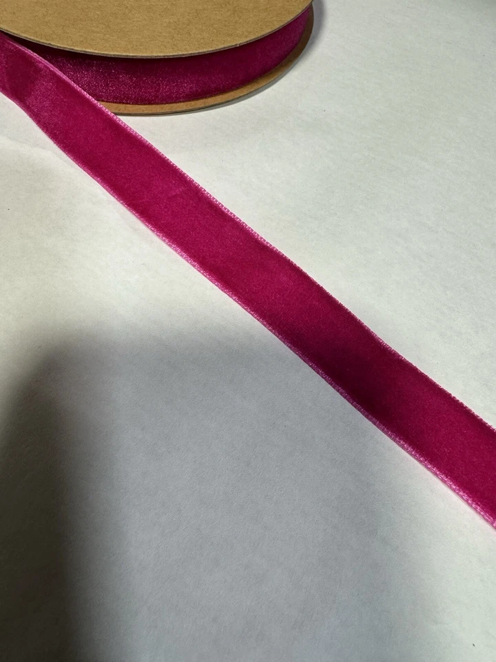 Pink 16mm  Velvet Ribbon - Image 1 of 1