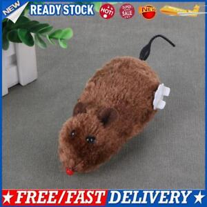 Clockwork Mouse Toy Cat Plush Rat Mechanical Motion Interactive Toy(Brown)