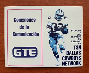NFL 1985 DALLAS COWBOYS Programma Calcio Spagnolo TONY DORSETT Pitt GTE Network - Foto 1 di 2