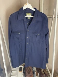 Eddie Bauer Mens XL Button Flannel Shirt Blue Plaid Long Sleeve. L6 - Picture 1 of 3