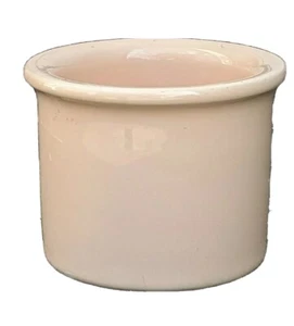 Ceramic Pink peach made in Portugal crock bowl, 3 1/4" h, 4 1/8" d, 1 C capacity - Picture 1 of 5
