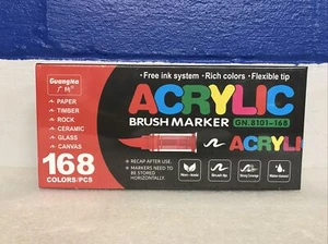 Guangna Acryl Flexible Pinselspitze Marker Set 168 Farben Neu Fabrikversiegelt - Bild 1 von 6