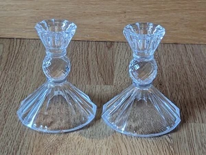 Vintage 24% Bleikristall Klar Kerzenständer 2er Set Ananasform  - Bild 1 von 9