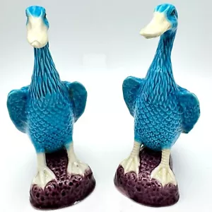 Chinesisches Porzellan 2 Enten Türkis Glasur Qing Republik Top Zustand #2 - Bild 1 von 11