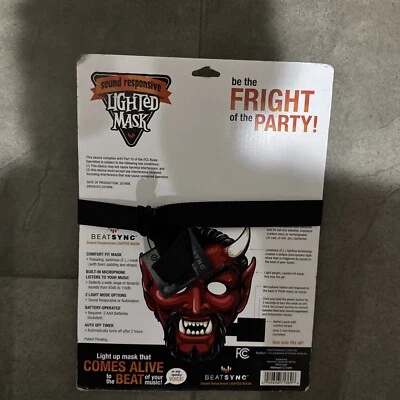 BEATSYNC Sound Responsive Lighted Devil Mask (LOC TUB L-35) See description - Image 1 of 3