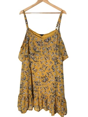 Top tórrido para mujer talla 3X amarillo floral flores correa de espagueti Foto 1 de 4