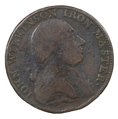 Great Britain 1788 Warwickshire John Wilkinson Halfpenny Conder Token D&H-378 - Image 1 of 2