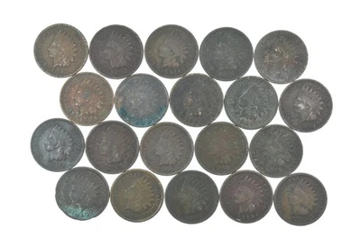 Lot 20 1800's 1890-1899 Indian Head Penny Cents US Coin Collection 2/5 Roll *544 - Image 1 of 3