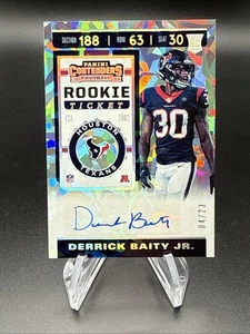 2019 Contenders Derrick Baity JR Playoff Ticket Rookie Auto /23 SSP Cracked Ice - Picture 1 of 2