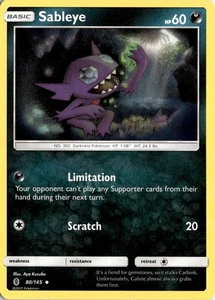Sableye Uncommon SM - Guardians Rising 80/145 Pokémon Card TCG - Picture 1 of 2