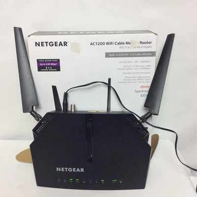 Netgear AC1200 WiFi Cable Modem Router Model C6220 Complete 802.11ac DOCSIS 3.0 - Image 1 of 4