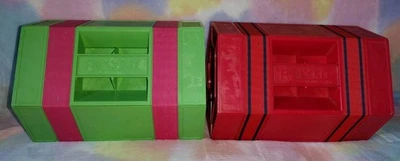 Vintage Rolykit Tool Boxes / Organizers -Set of 2- Green & Red - Image 1 of 4