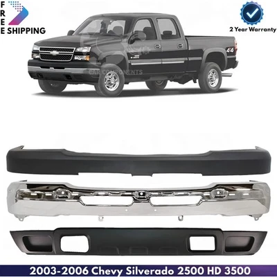 Front Bumper Chrome & AirDam Kit For 2003-2007 Chevy Silverado 1500 2500 3500 Foto 1 de 4