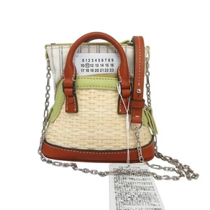 Maison Margiela 11 5AC Classique Baby Tasche Stroh Umhängetasche Beige SB1WG0032 - Bild 1 von 9
