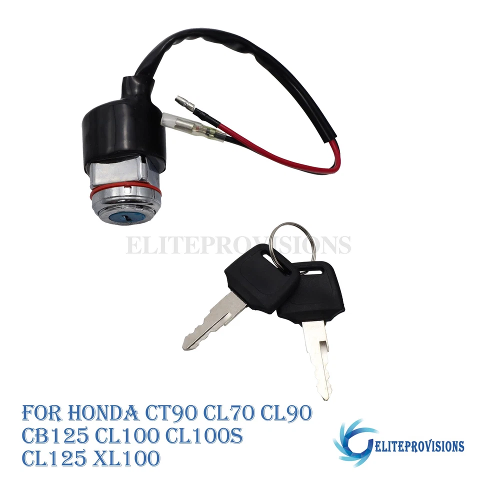 For Honda CT90 CL90 CL70 CB125 CL100 CL100S CL125 XL100 Ignition Key Switch - Image 1 of 4