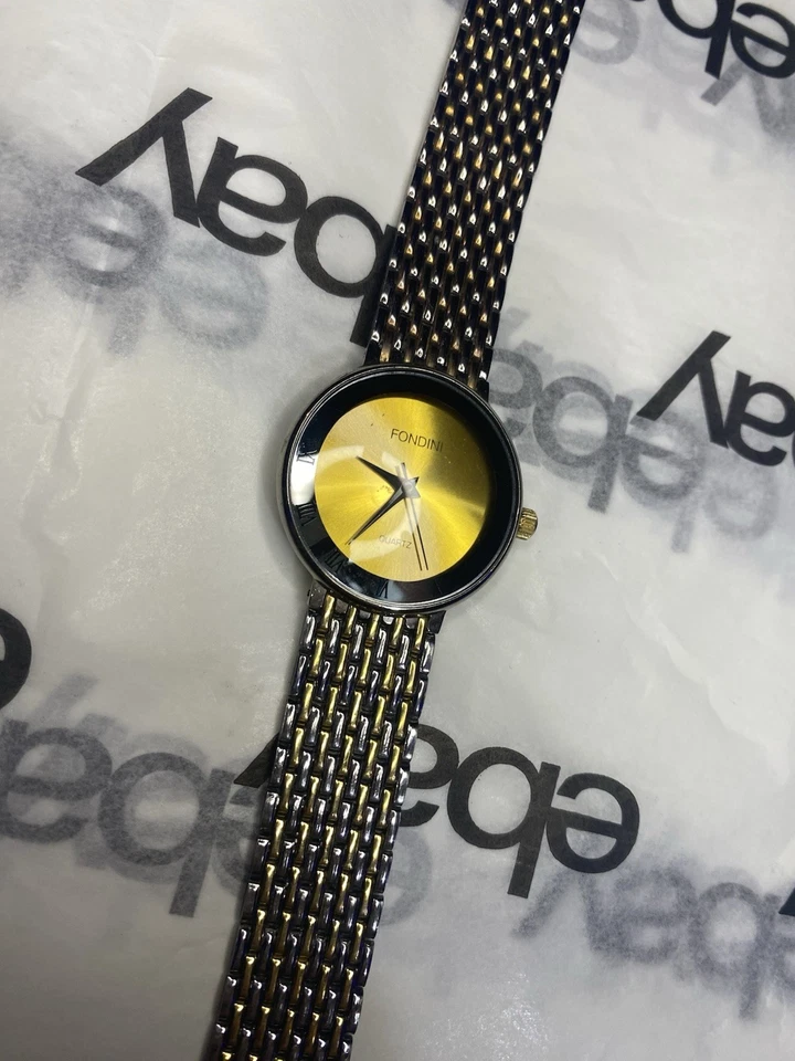 Reloj de cuarzo Fondini vintage - esfera amarilla Sunburst - sin probar Foto 1 de 4