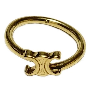 Auth CELINE Trionf Asymmetric Ring - Gold Hardware S****** Ring #7 - Picture 1 of 4