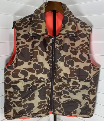 Chaleco acolchado reversible de caza Duck Bay de colección años 90 con cremallera completa adulto M multicolor Foto 1 de 4