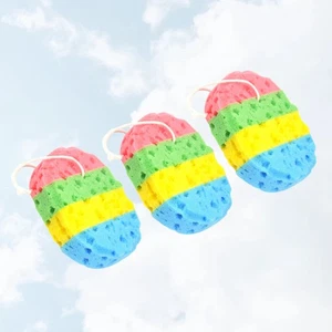 3 Pcs Bath Sponge Body Scrubber Wash up Sponges Four Colors Scrubbers - Picture 1 of 11
