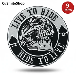 Live to Ride Biker Patches Ride to Live Applique Motorcycle Club Ace of Spades - Picture 1 of 5