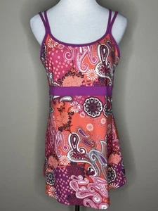 Prana womens yoga/activewear bra top orange purple paisley size XL. - Picture 1 of 5