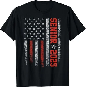 Senior Year 2025 American Flag USA Graduation Class Of 2025 T-Shirt Hoodie - Picture 1 of 9