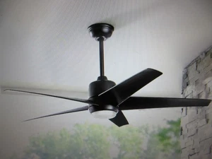Hampton Bay Mena 54 in. LED Indoor/Outdoor Matte Black Ceiling Fan With Remote - Picture 1 of 9