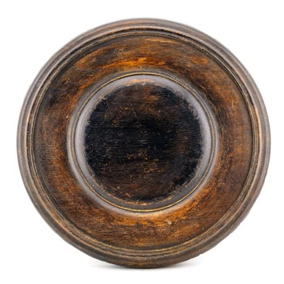 Large Chinese Carved Wood Brown Stand for Vase Circle Qing Late 19th Century - Image 1 of 4