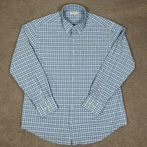 Camisa Peter Millar Para Hombre XL Azul A Cuadros Manga Larga Verano Comodidad Abotonada - Imagen 1 de 7
