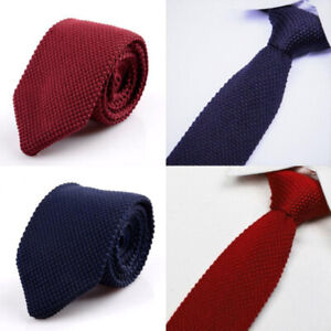 Men Fashion Solid Tie Knit Knitted Tie Necktie Narrow Slim Skinny Woven Neck Tie