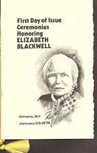 #1399 Programma Cerimonia Primo Giorno 18c Francobollo Elizabeth Blackwell con FDC - Foto 1 di 1
