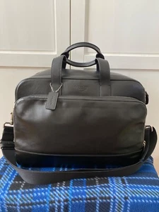 COACH 24 hour Smooth Black Leather Laptop Briefcase Authentic F72224 - Picture 1 of 16