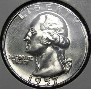 1957 P Washington Quarter Lustrous Proof, 90% Silver, Combined Shipping - Picture 1 of 2