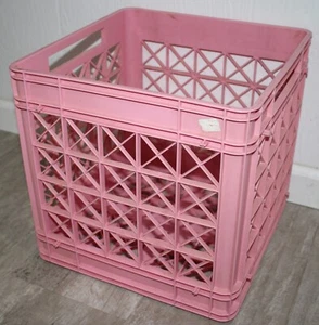Vinyl Record LP 12" 33 RPM DJ Album Storage Crate Plastic Pink LARGE, euc!! - Imagen 1 de 9