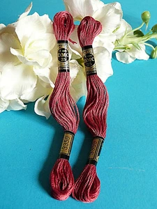 065A/ Lovely Lot 2 Skeins Mouliné DMC No. 25 Color Old Pink No. 3350 - Picture 1 of 3