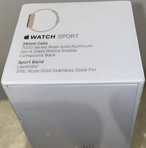 Apple Smart Watch Sport 7000 38mm Rose Gold Alu Case Lavender 316L Ba Wristwatch - Picture 1 of 7
